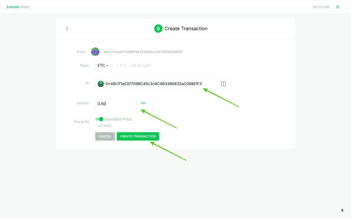 Create transaction.