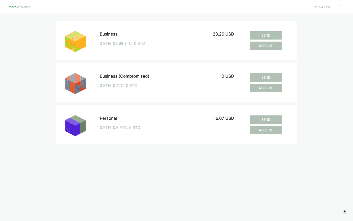 Create new wallet.