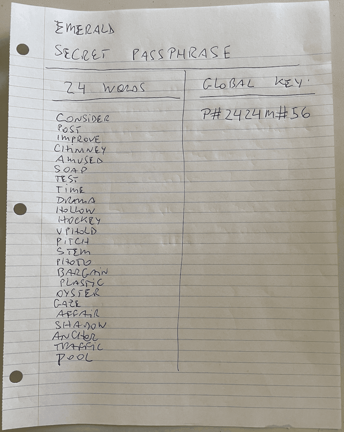 Sample passphrase.